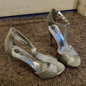 Silver Glitter Heels